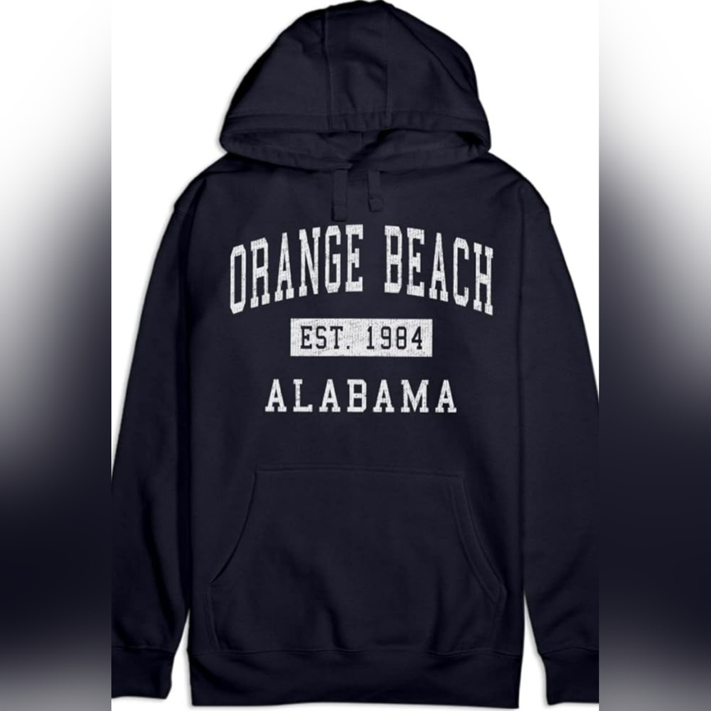 Navy Orange Beach Alabama Hoodie